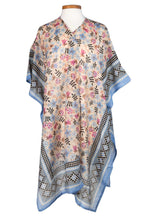 Topper floral/checks cotton/silk OSFM pastel/black