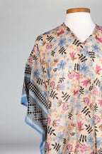 Topper floral/checks cotton/silk OSFM pastel/black