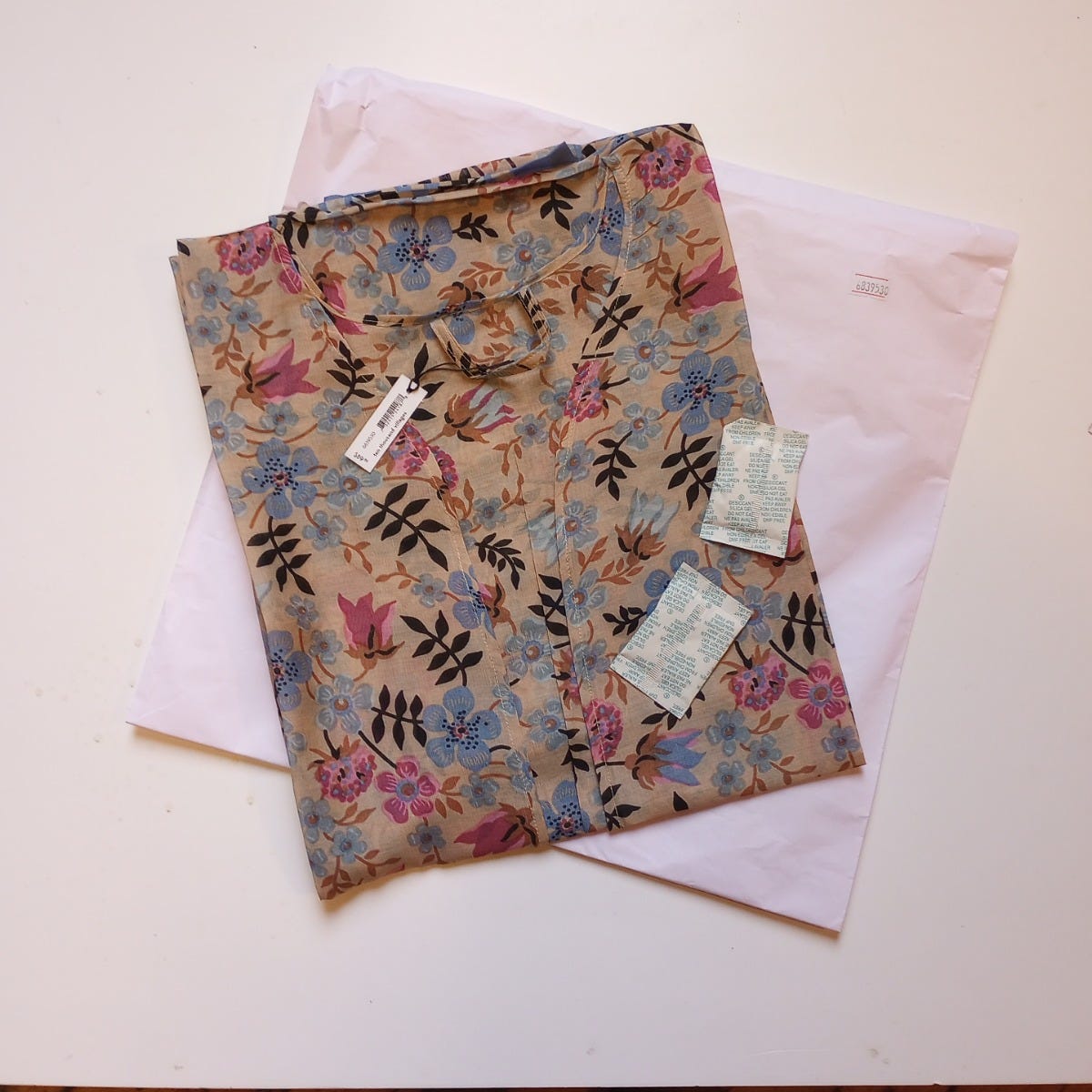 Topper floral/checks cotton/silk OSFM pastel/black