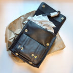 Backpack convertible leather 9Wx10H black