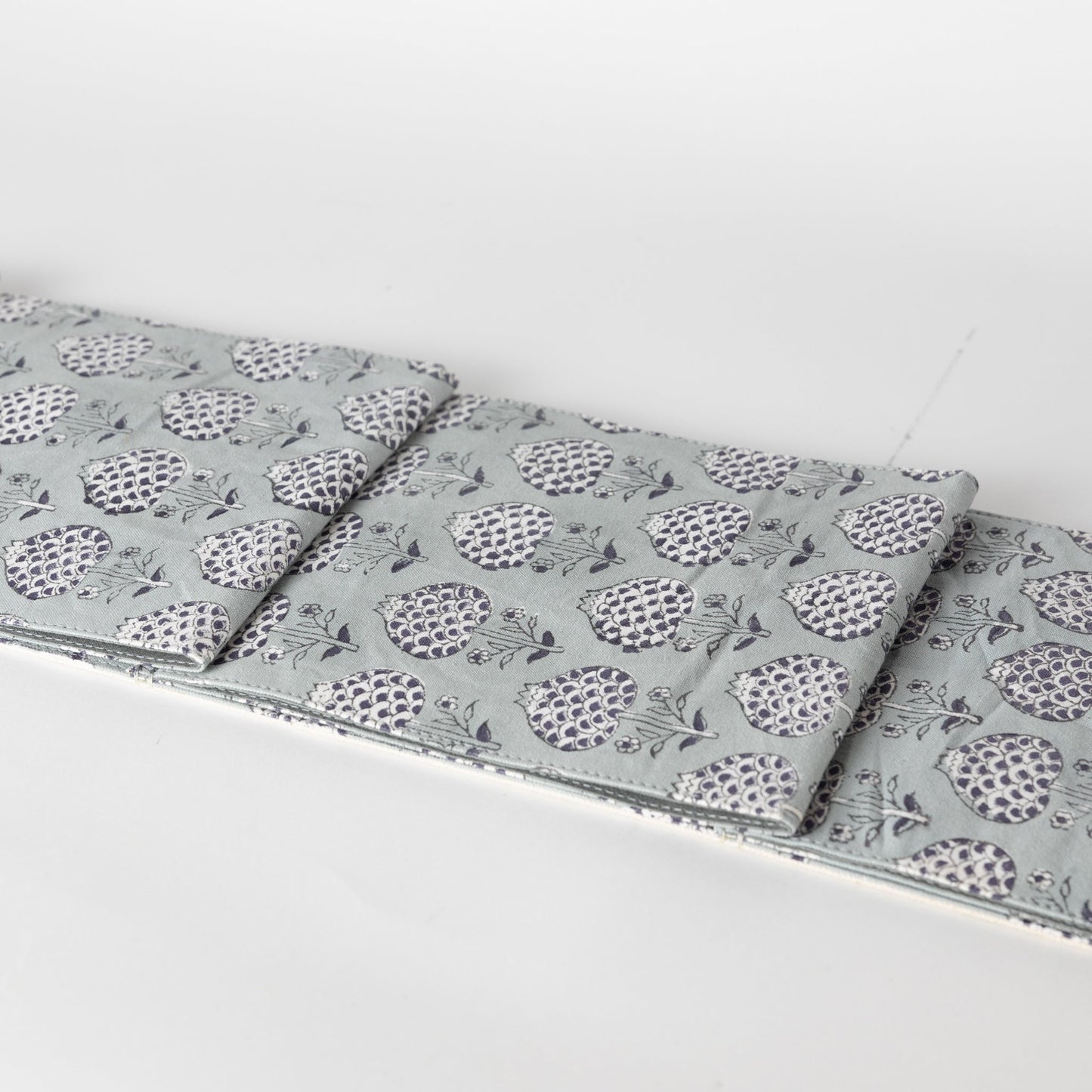 Wine rack hanging cttn/lthr 7.5Wx38L blu/wht