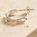 Earrings post studded hoop br/silv pltd .75D silv