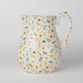 Pitcher floral design f/56oz cer 6Dx7H crm/multi