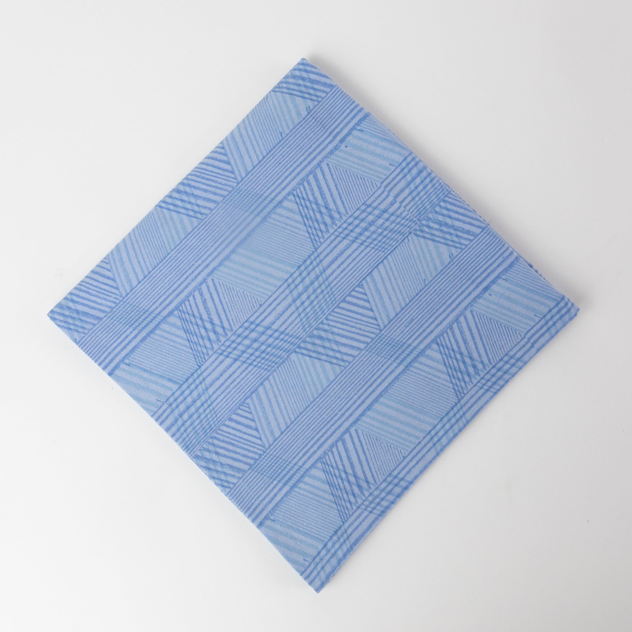 Napkin retro stripes M/4 cttn 20sq light/dark blue