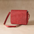 Purse 3 sections embossed leather 9Wx8 red