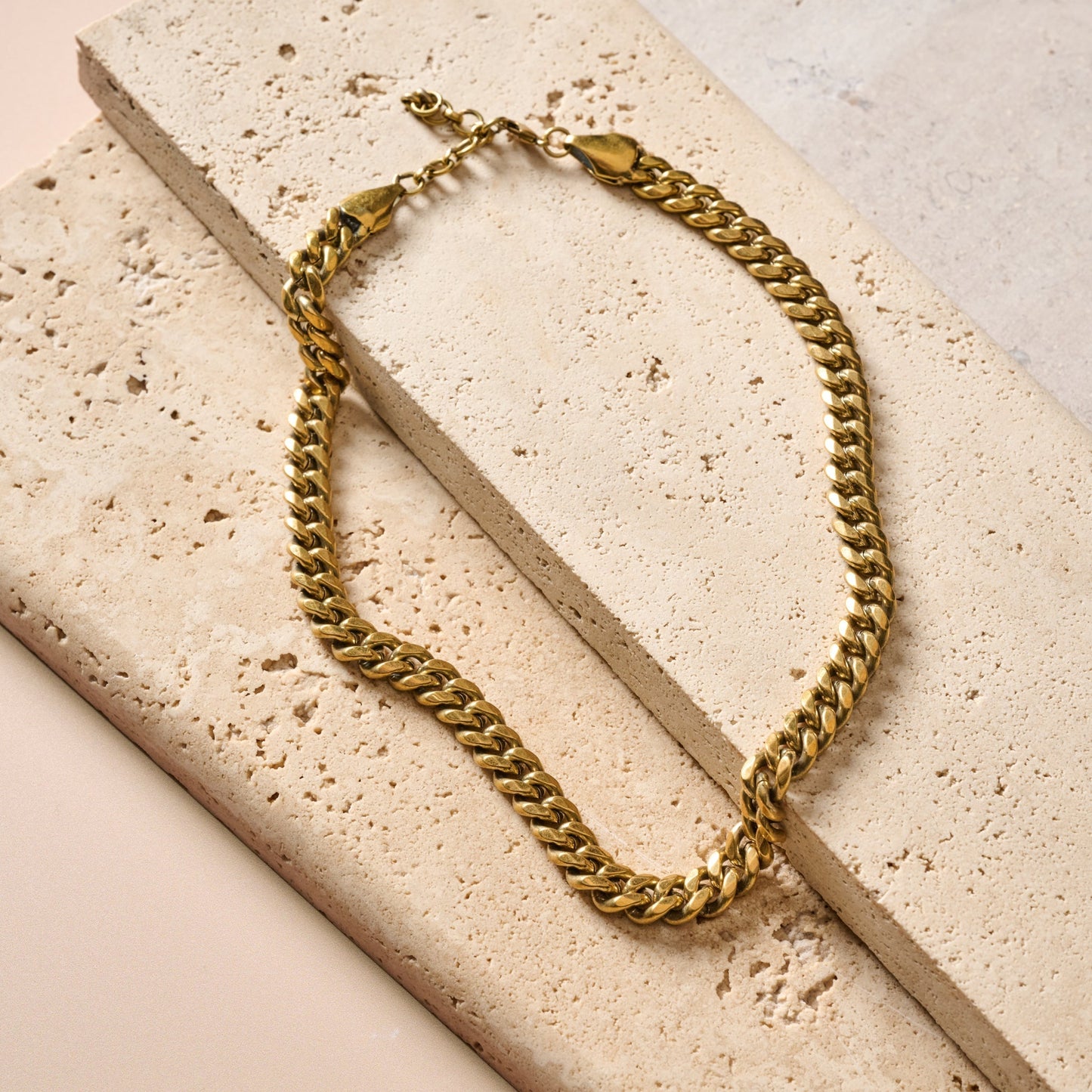 Necklace chunky chain brass 16L brass