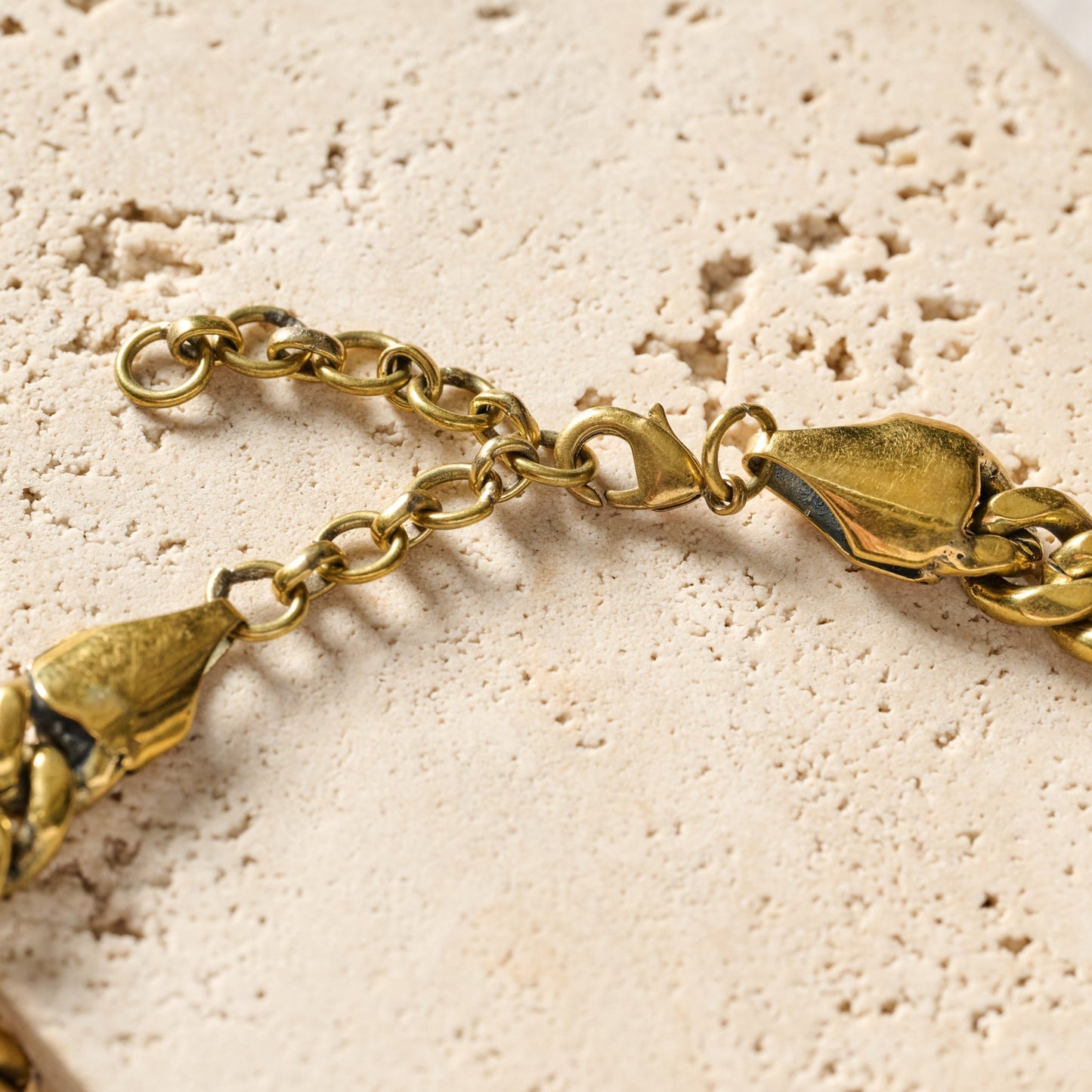 Necklace chunky chain brass 16L brass