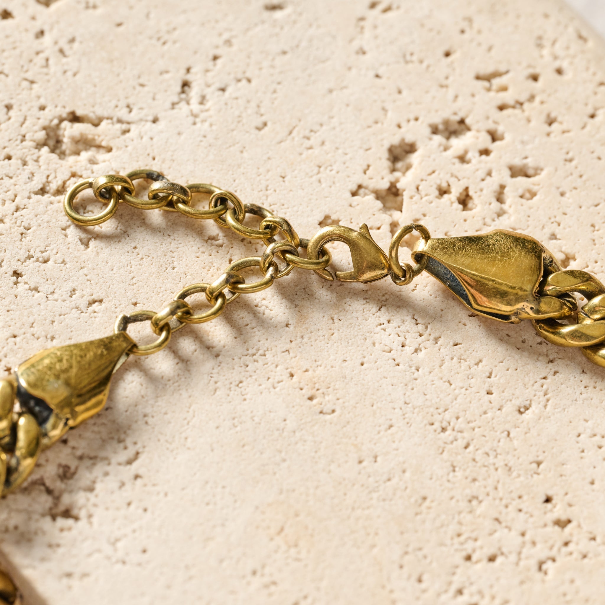 Necklace chunky chain brass 16L brass