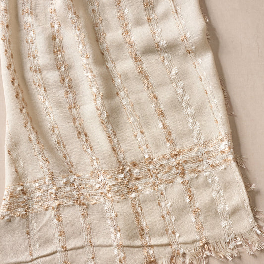 Scarf dashed knotted stripes viscos 70x22 tan