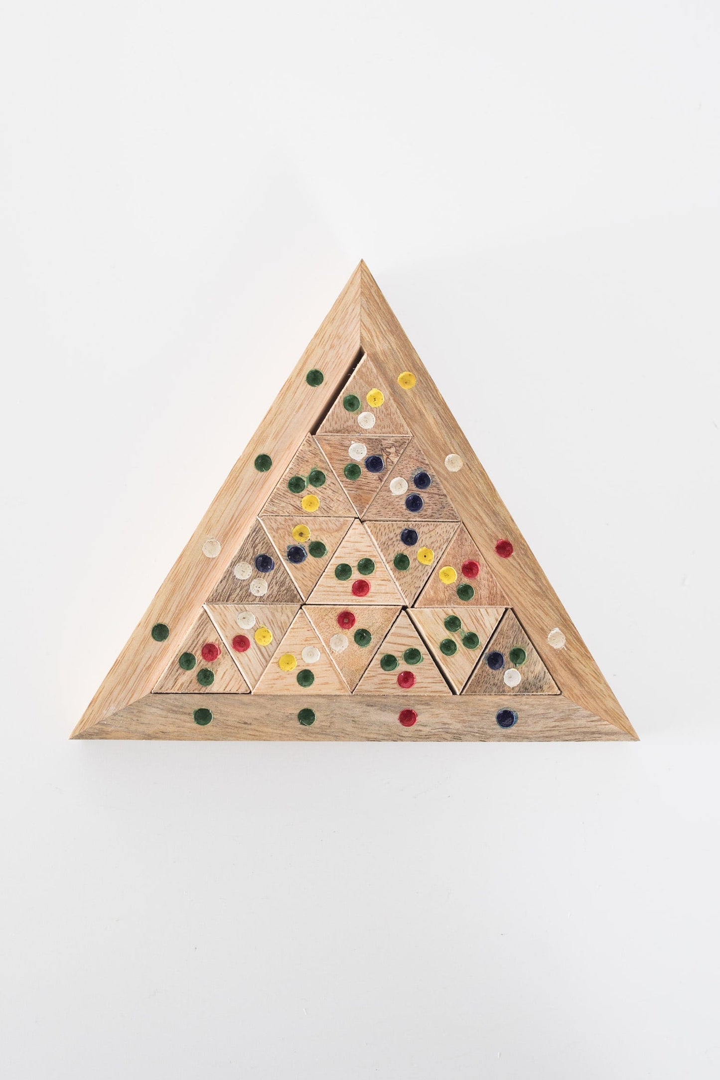 Game triangle match puzzle wood 7x7 brn/multi