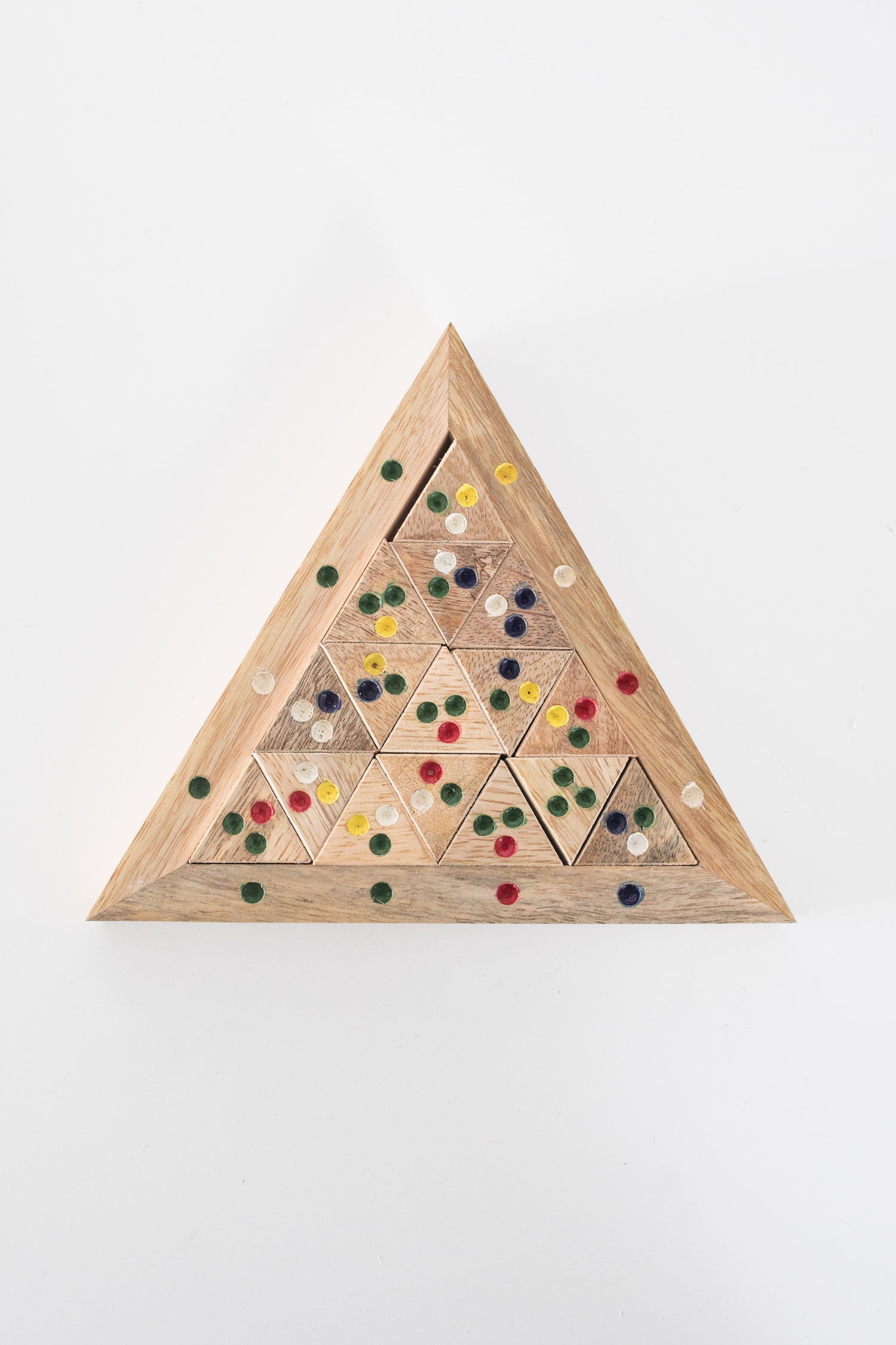 Game triangle match puzzle wood 7x7 brn/multi