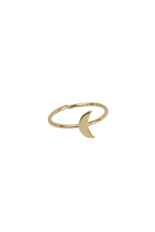 Ring crescent moon M/3 metal gold color