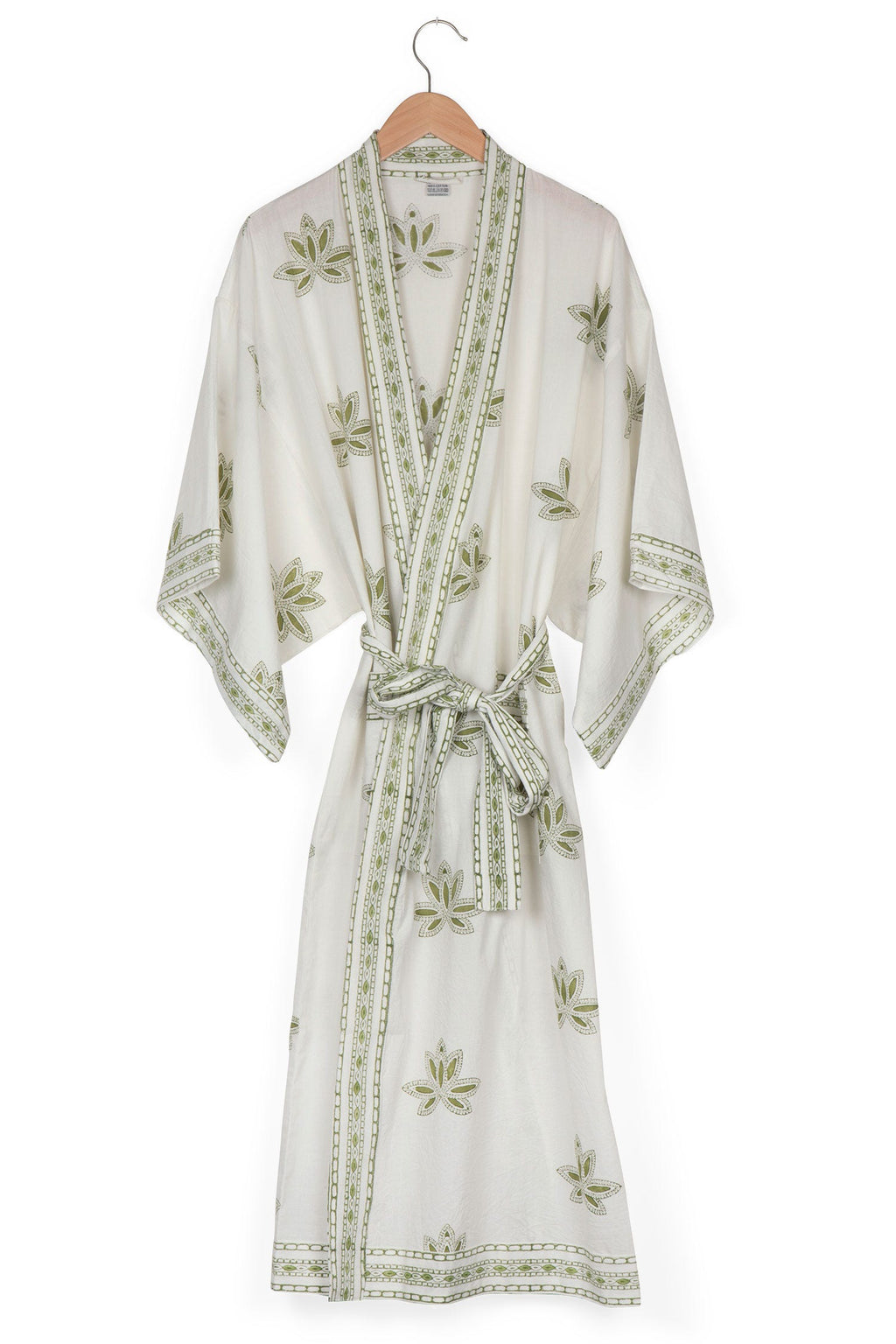 Bathrobe kimono 54L white/olive