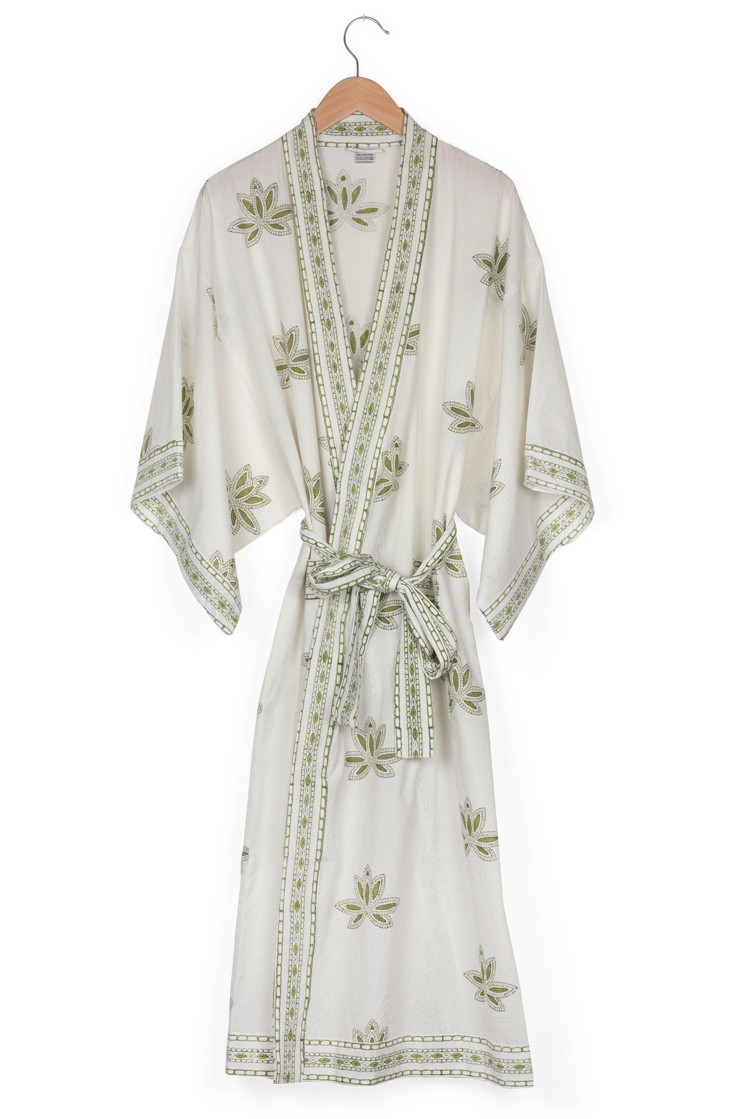 Bathrobe kimono 54L white/olive