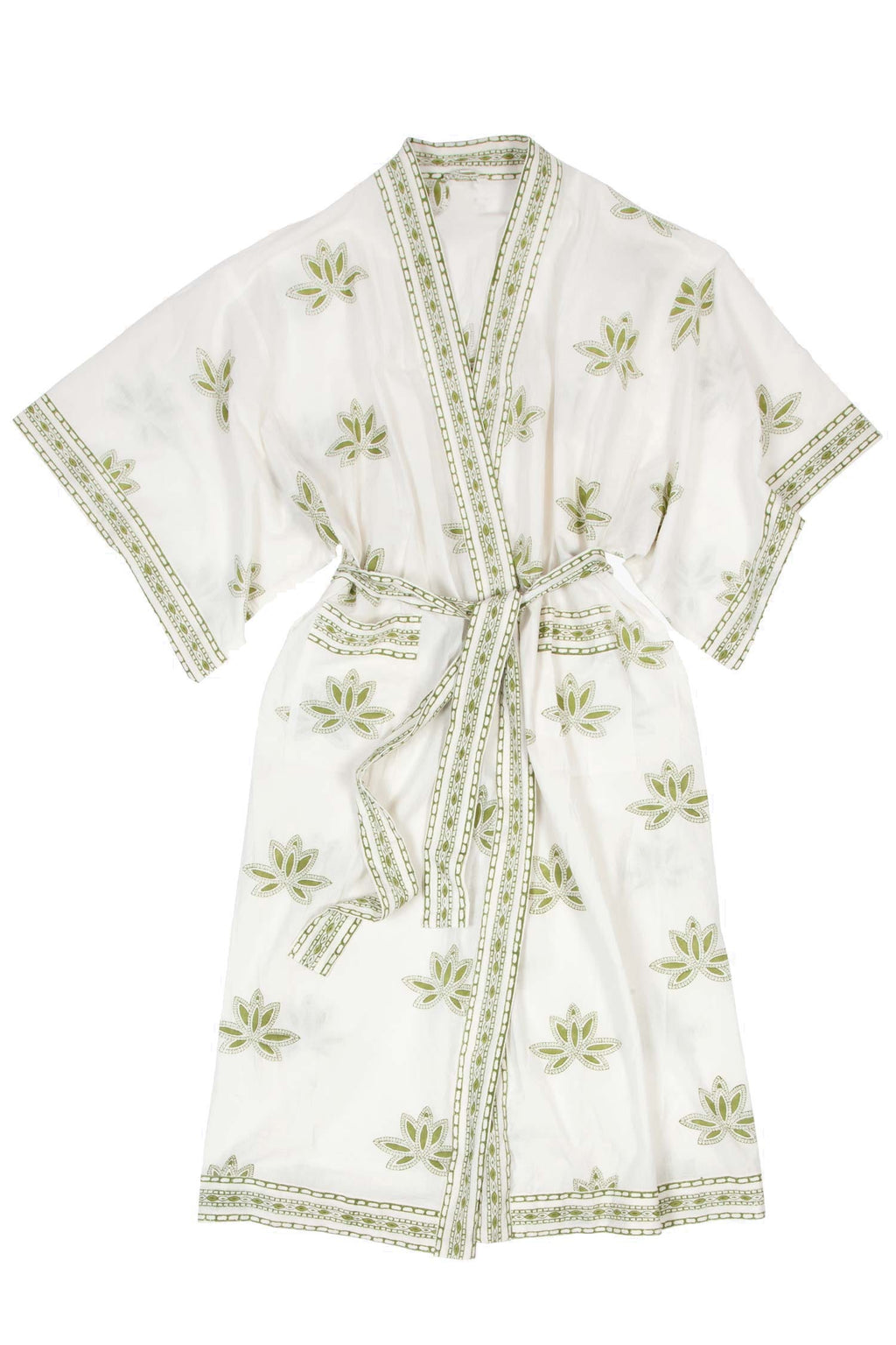 Bathrobe kimono 54L white/olive