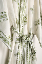 Bathrobe kimono 54L white/olive