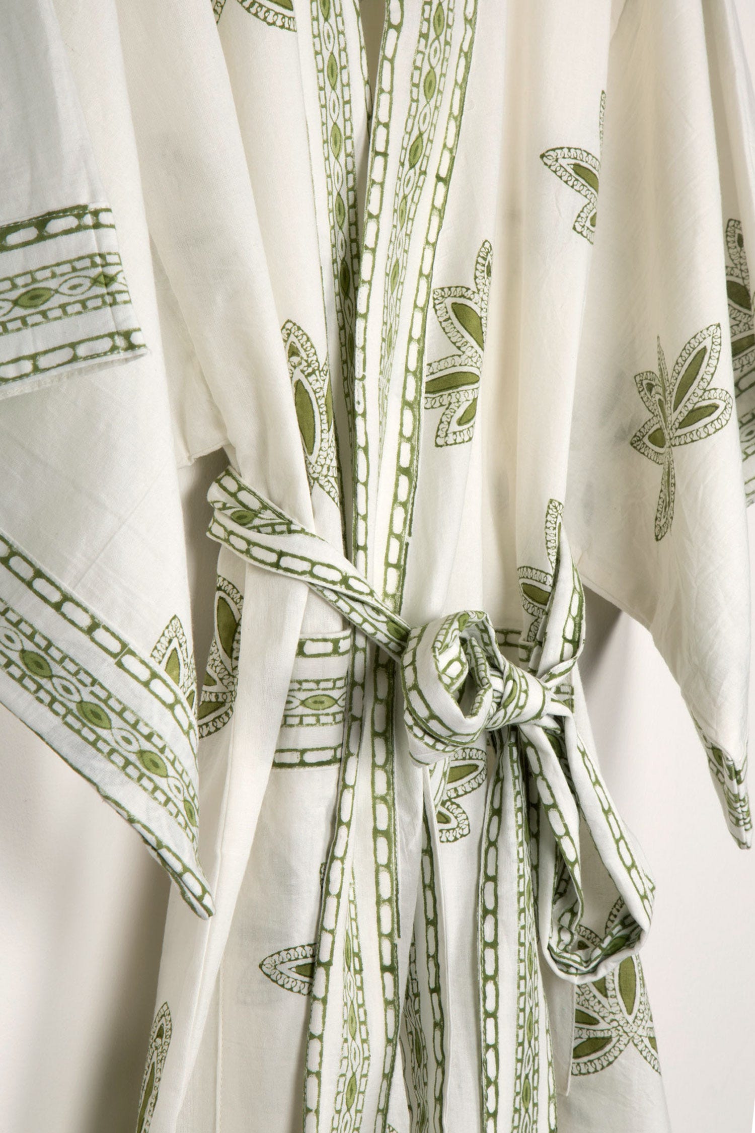 Bathrobe kimono 54L white/olive