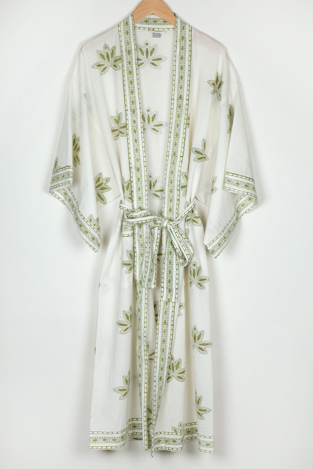 Bathrobe kimono 54L white/olive