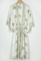 Bathrobe kimono 54L white/olive