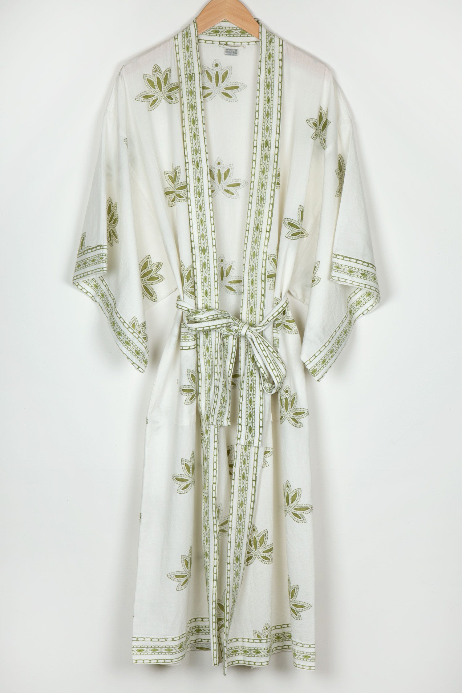 Bathrobe kimono 54L white/olive