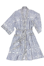 Bathrobe cotton adult 45L blue/white