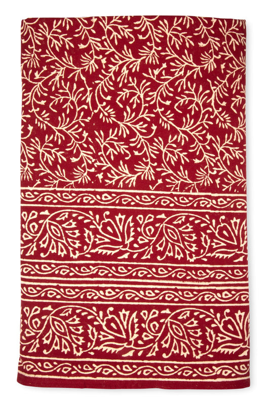 Tablecloth vines cttn 70x120 red/crm