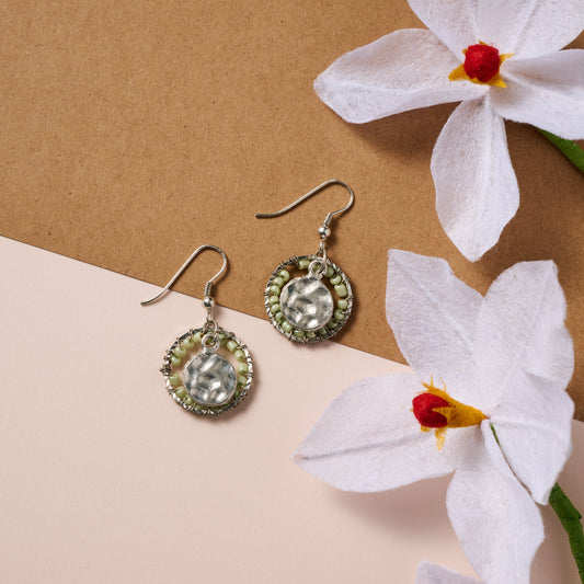 "Hara" Beaded Disc Earrings