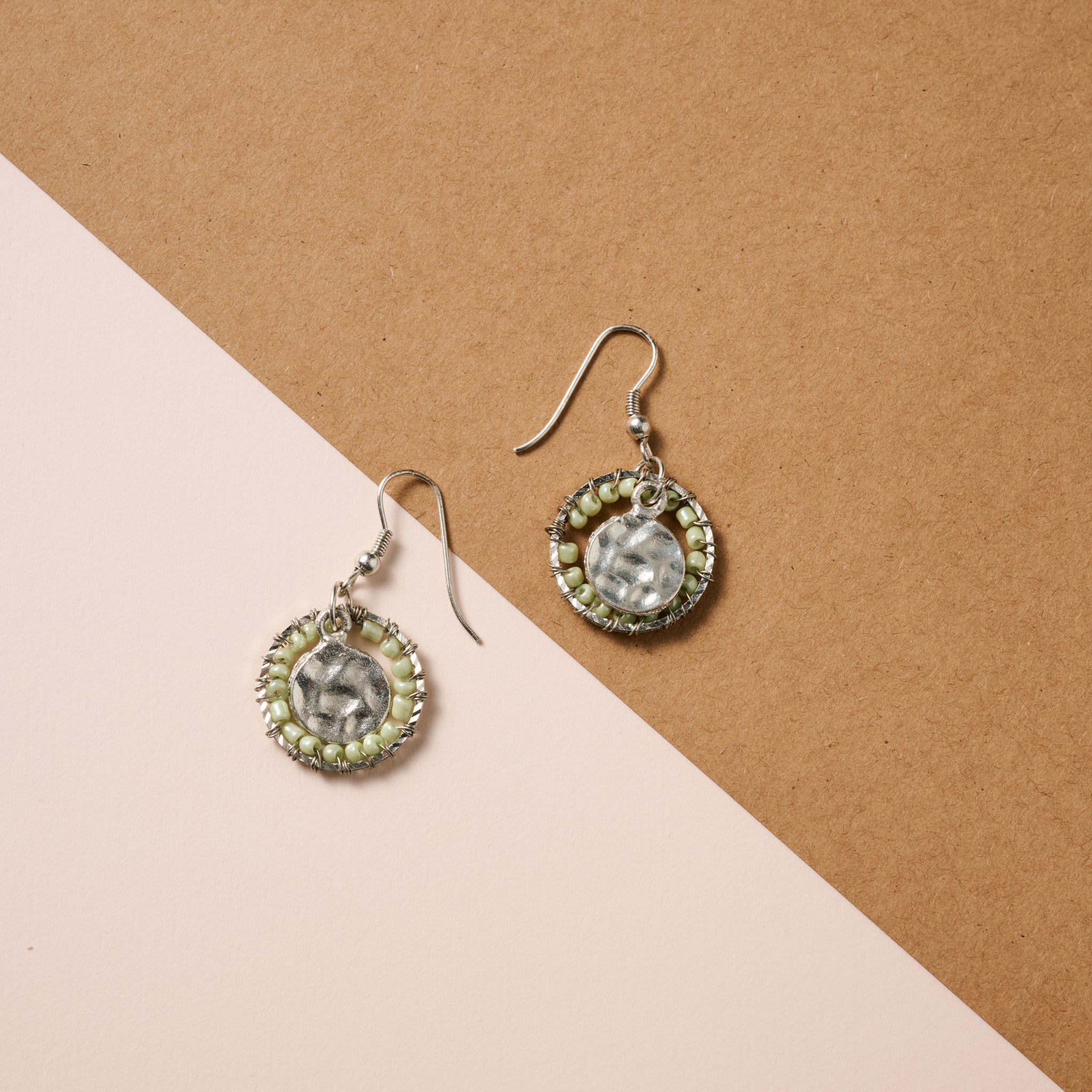 "Hara" Beaded Disc Earrings