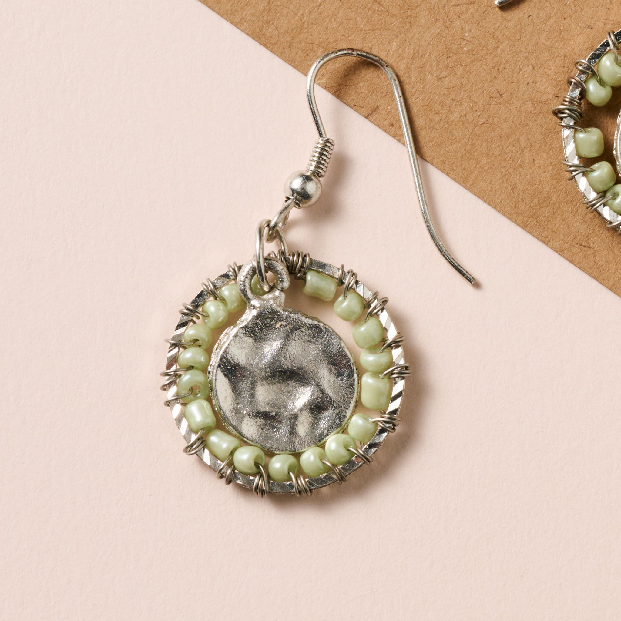 "Hara" Beaded Disc Earrings