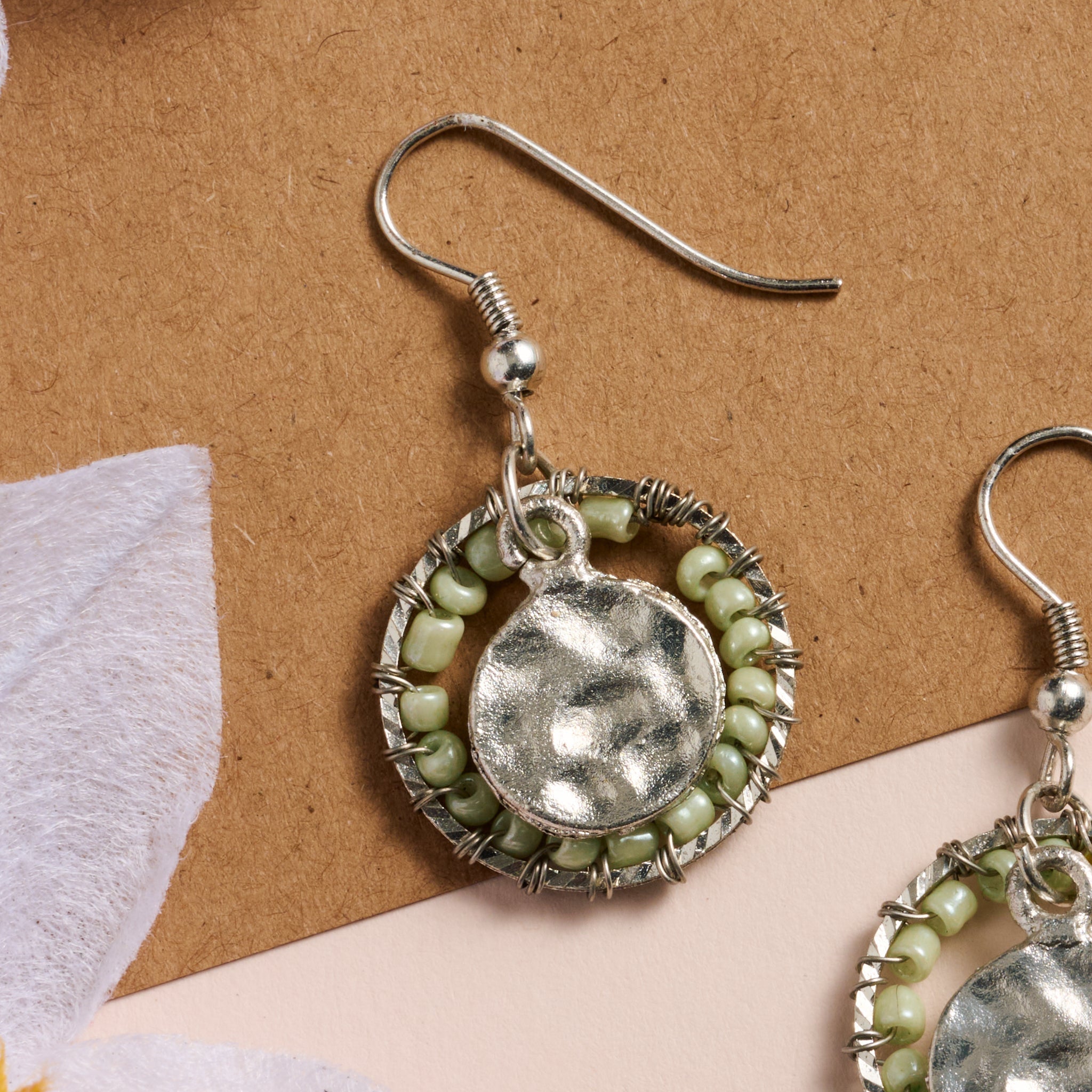 "Hara" Beaded Disc Earrings