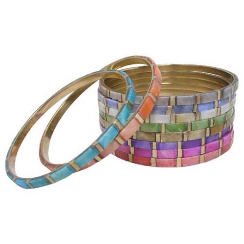 Bangle brass M/10 MOP inlay 3D