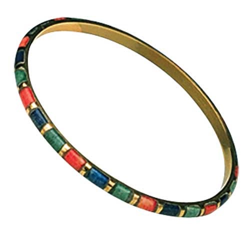 Bangle brass M/5 dyed bone assorted colors
