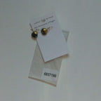 Earrings capped labradorite/metal 1L olive/gold