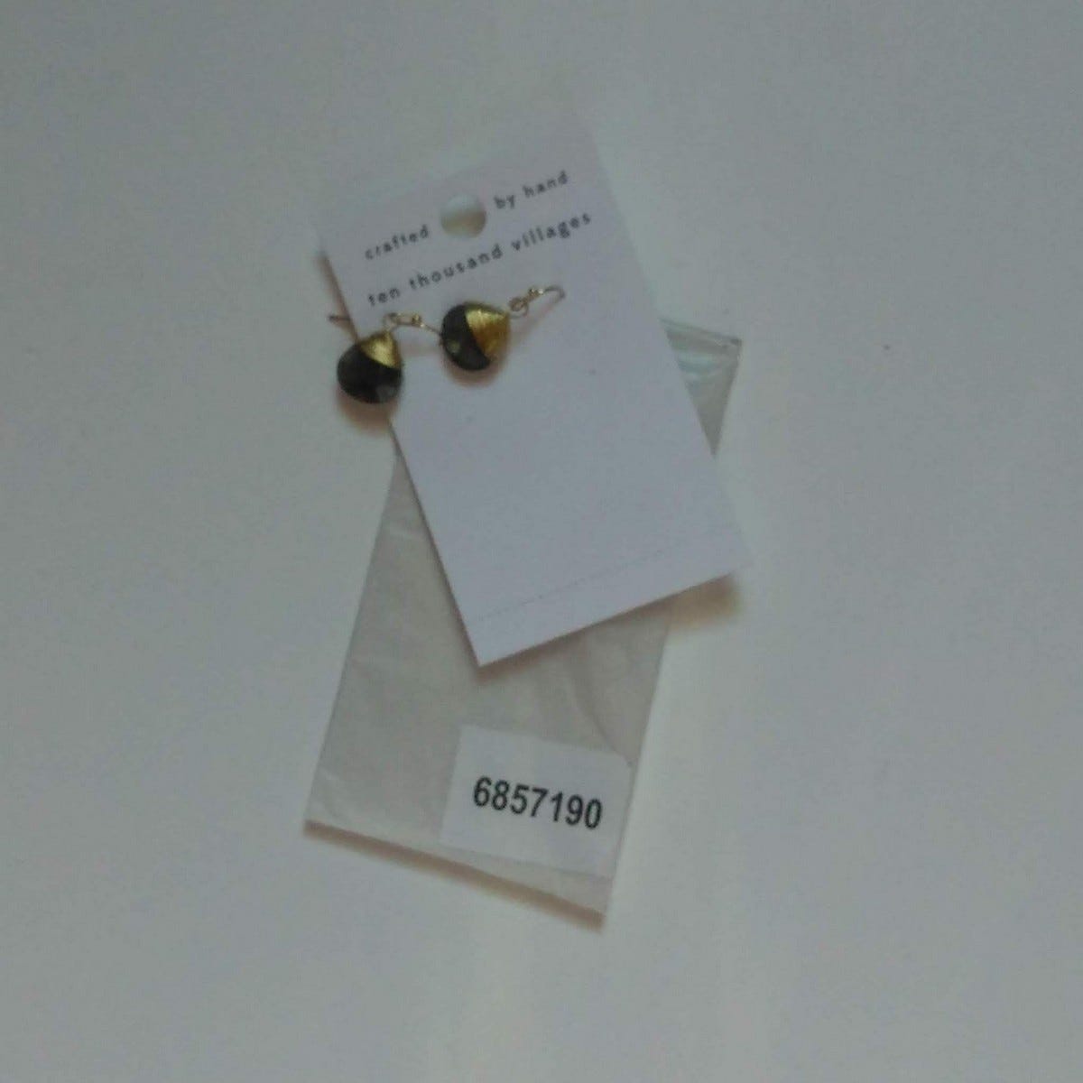 Earrings capped labradorite/metal 1L olive/gold