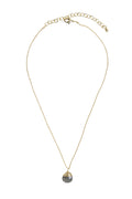 Necklace capped pend/fine chain 15L olive/gold