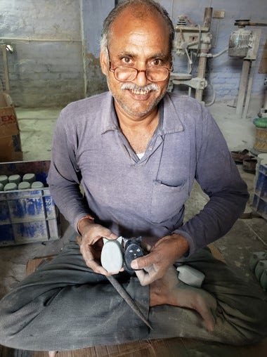 Salt & pepper shakers cats stone 3H black