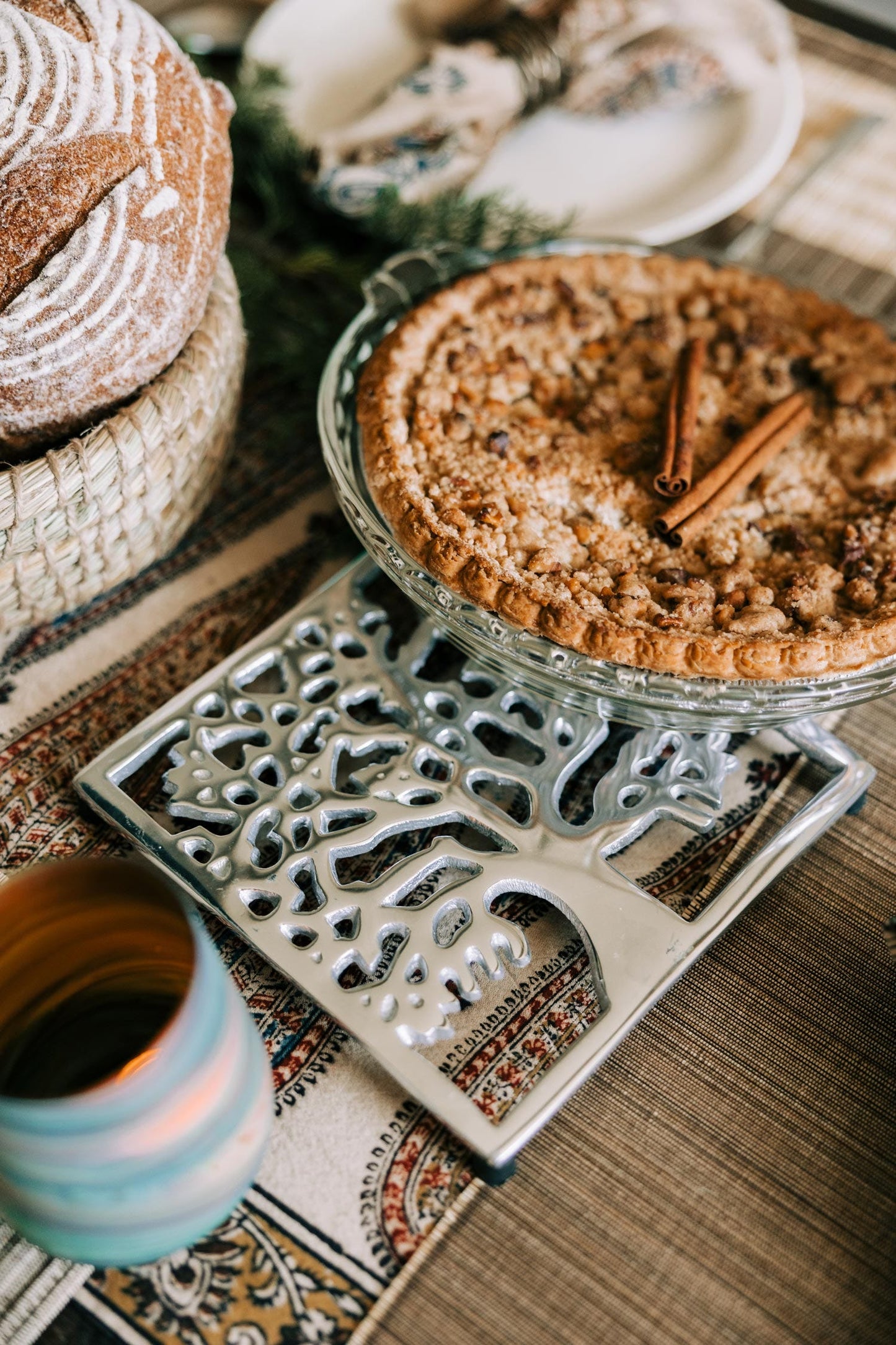 Trivet tree aluminum 7.5sqx.75H silver