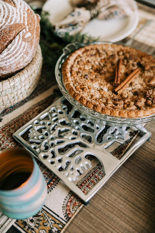 Trivet tree aluminum 7.5sqx.75H silver