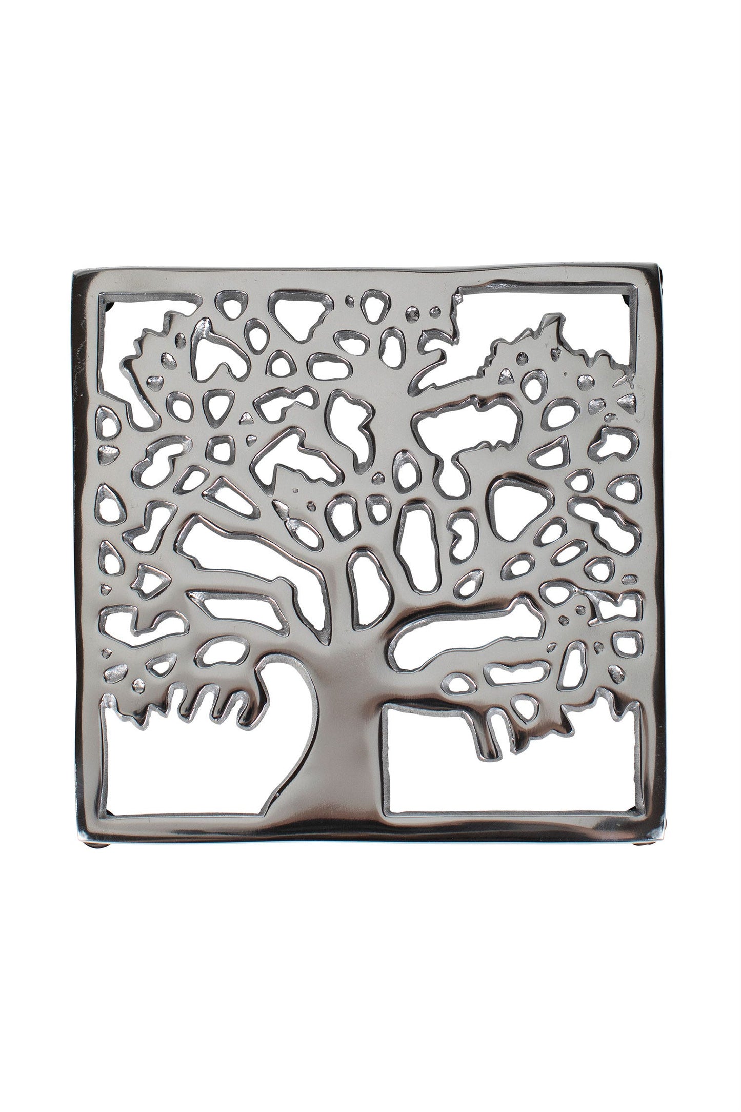 Trivet tree aluminum 7.5sqx.75H silver
