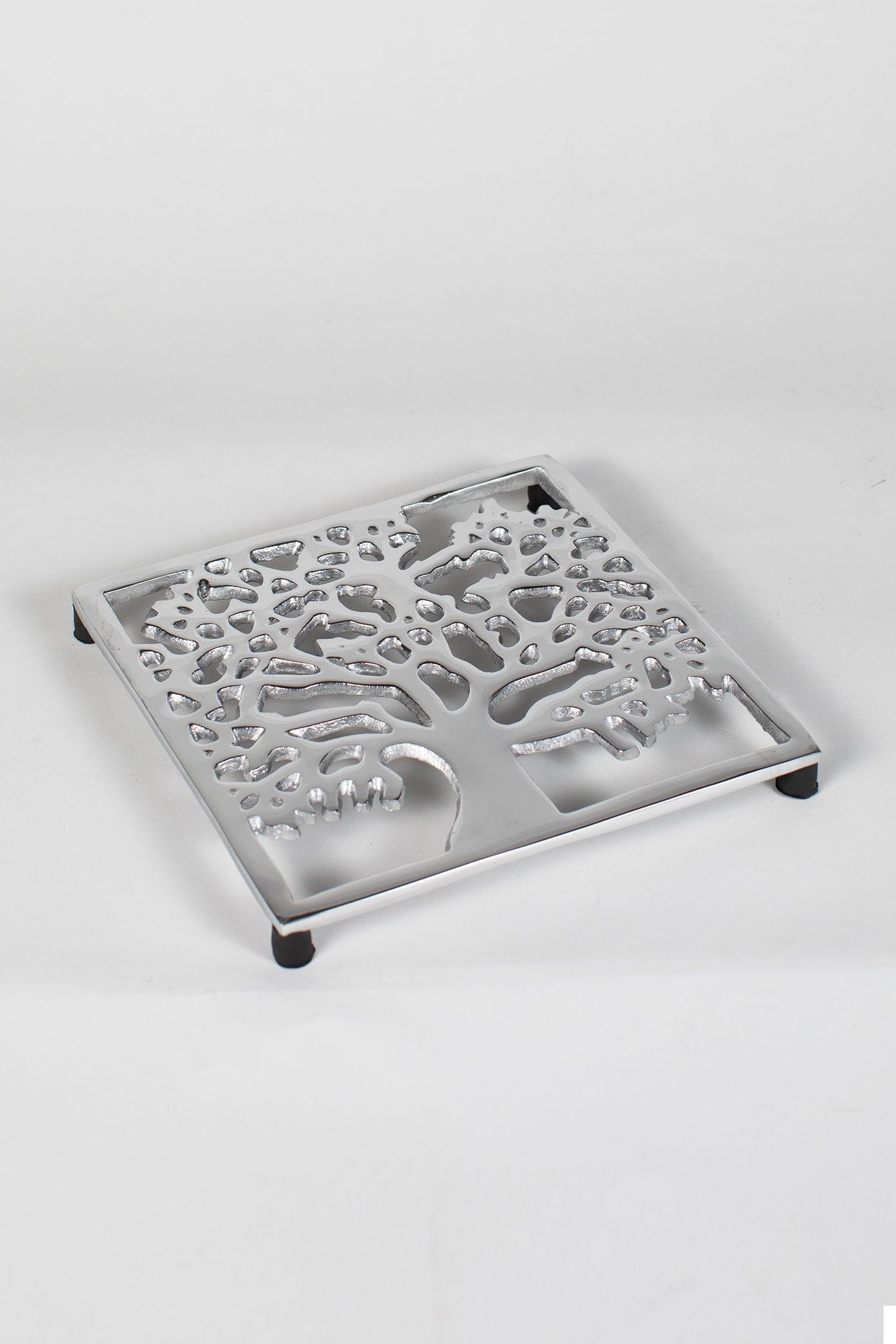 Trivet tree aluminum 7.5sqx.75H silver
