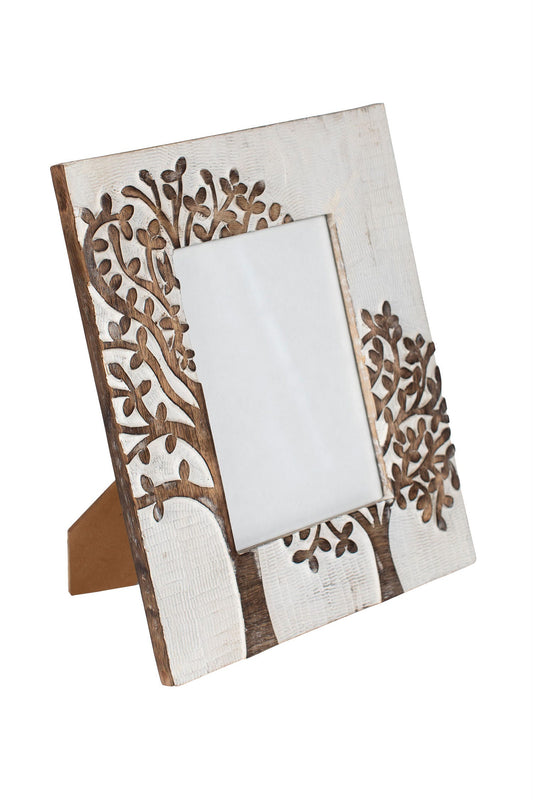 Frame trees f/5x7 wood 9Wx11H cream/brown