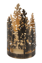 Candleholder circle of trees iron 4.25Dx6H blk/gld