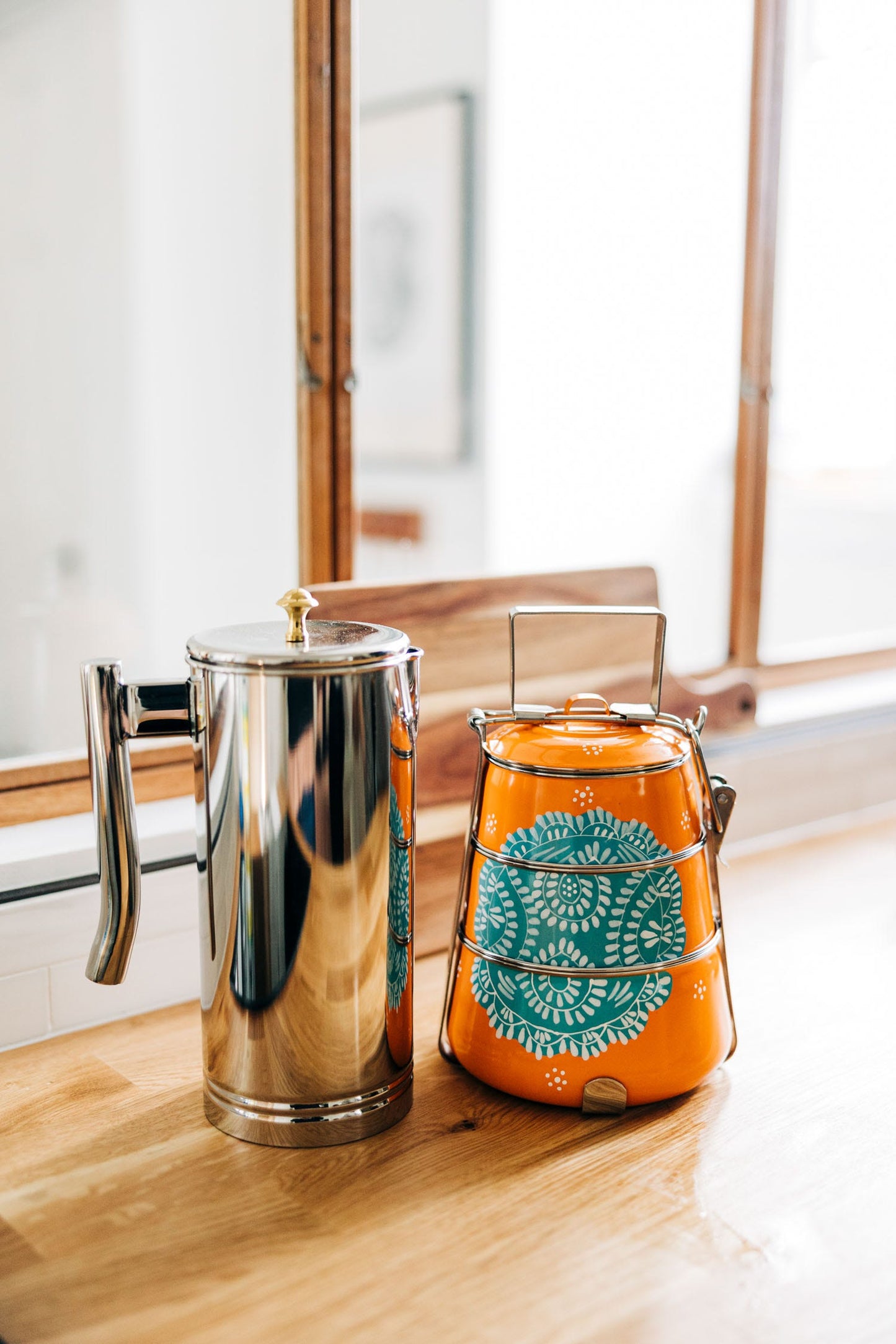 Tiffin Orange and Teal Lunch Set