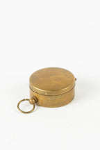 Compass pocket metal/glass1.4Dx.5H antq brass