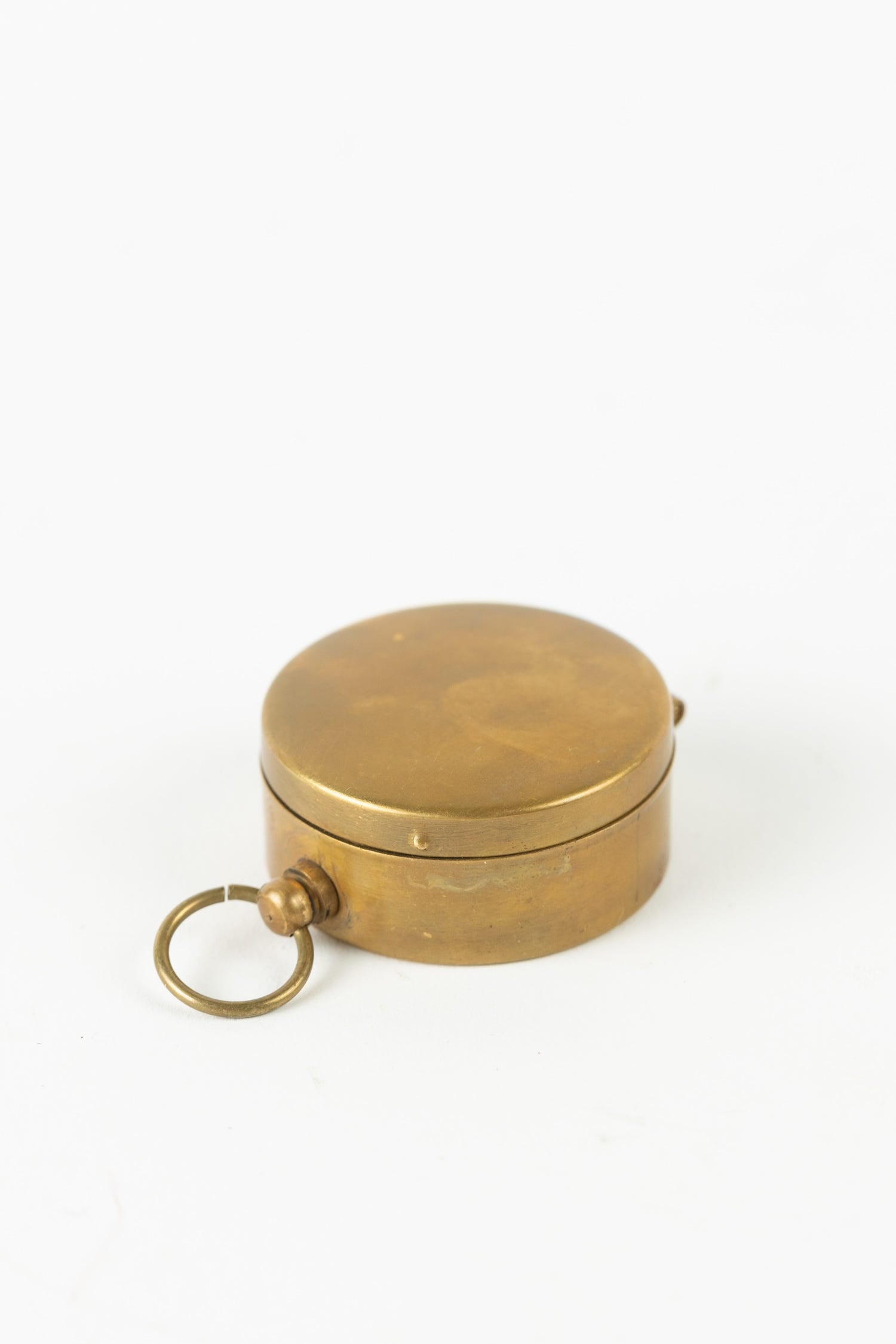 Compass pocket metal/glass1.4Dx.5H antq brass