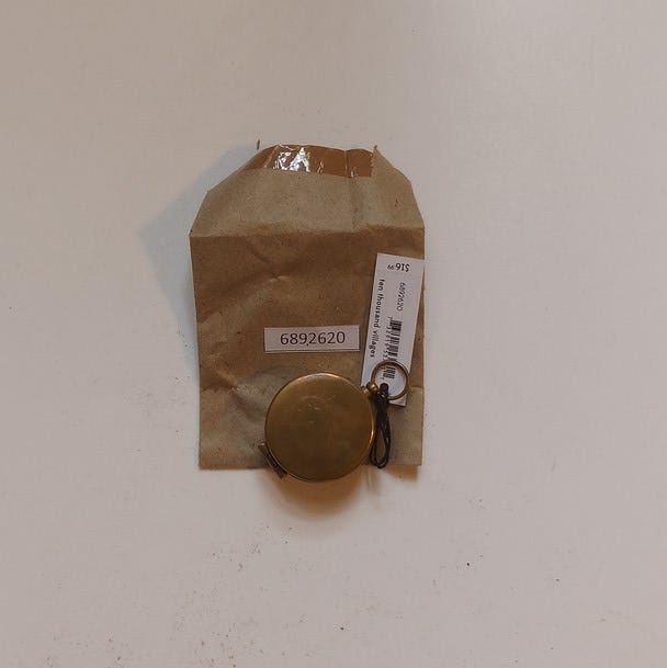 Compass pocket metal/glass1.4Dx.5H antq brass