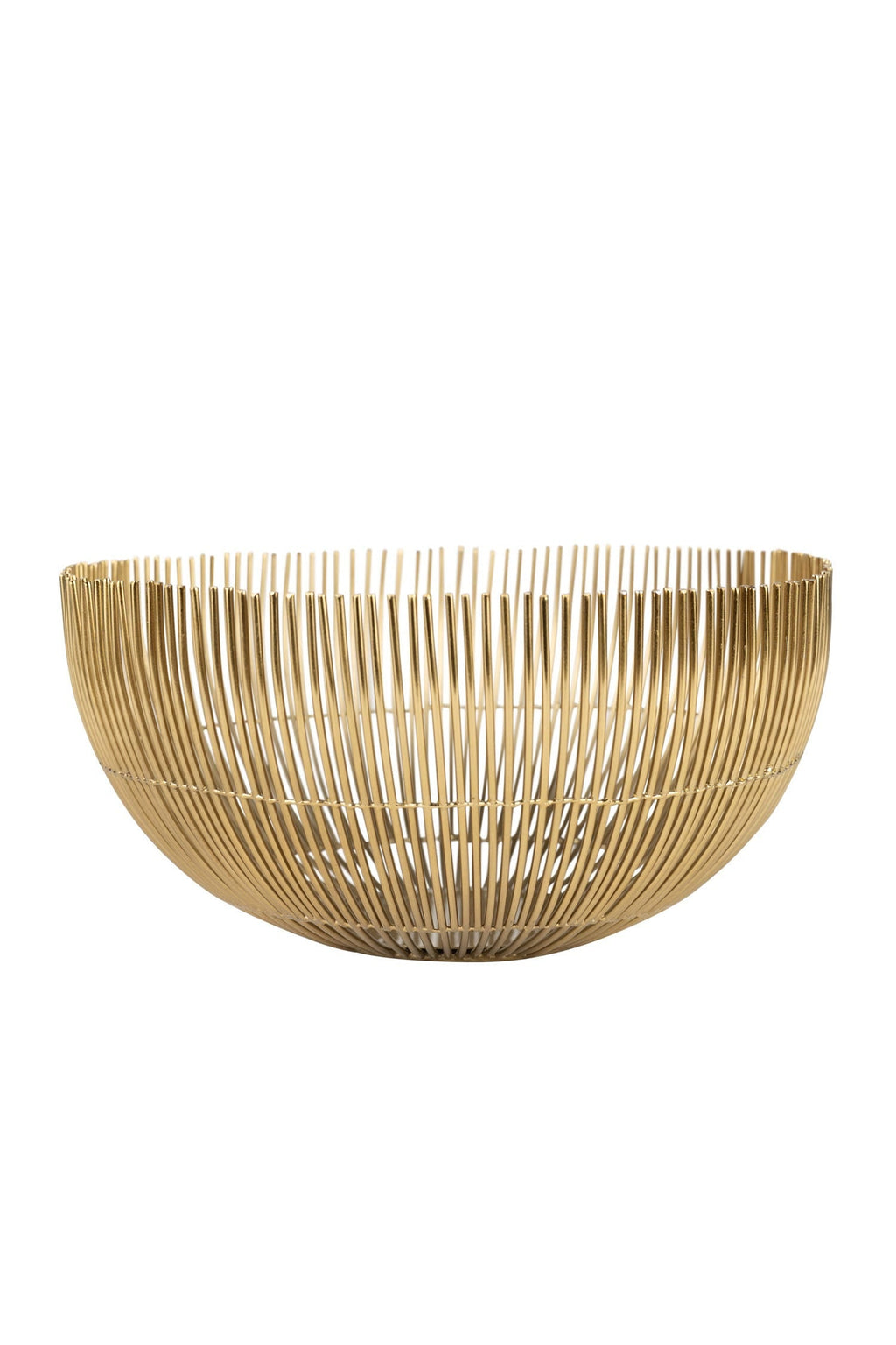 Bowl round sunburst iron 10Dx5H brass