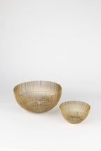 Bowl round sunburst iron 10Dx5H brass