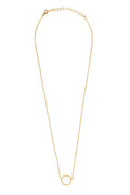 Necklace ring pend w/fine chain metal .5Dx16L gold