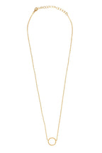 Necklace ring pend w/fine chain metal .5Dx16L gold